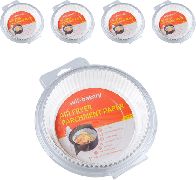 헬로키친 에어프라이어 접시형 종이호일, 50개입, 5개