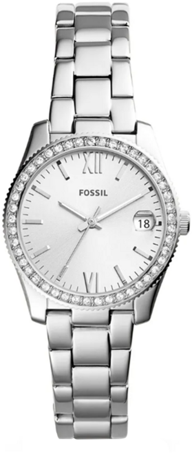 FOSSIL 手錶 ES4317 珍珠螺貝面盤 鑽面錶框 不鏽鋼錶帶 白色錶盤 50米防水 1個