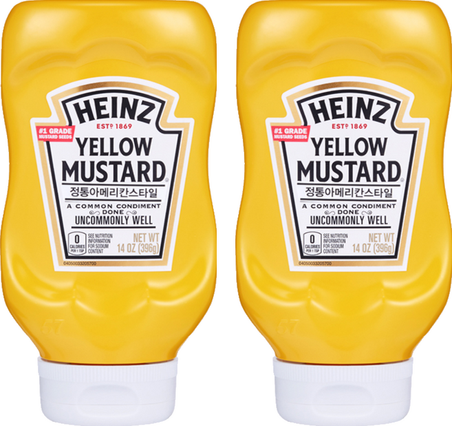 하인즈 옐로우 머스타드, 396g, 2개