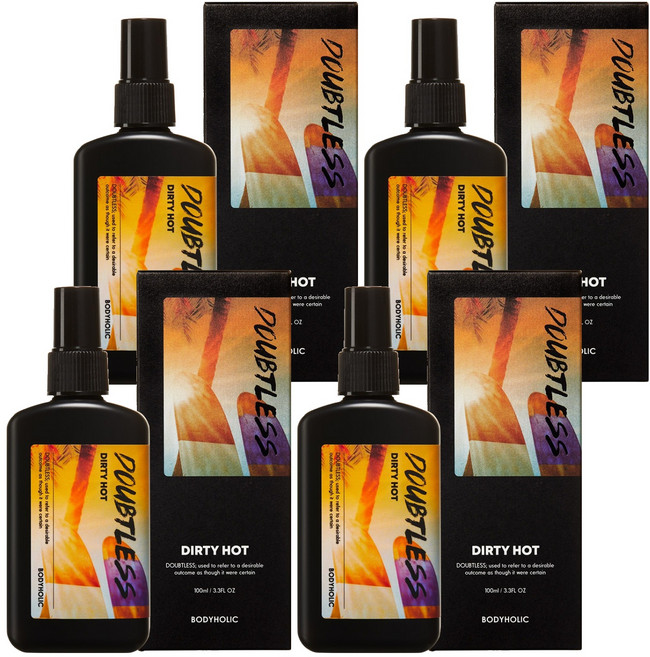 바디홀릭 다우트리스 라인 바디미스트 더티 핫, 100ml, 4개