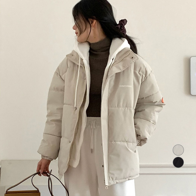 afinar 女款連帽層次鋪棉外套