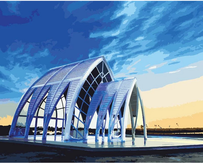 ArtLife 藝術生活 數字油畫DIY TW014 50 x 40cm, 台灣風情誌台南北門水晶教堂, 1個