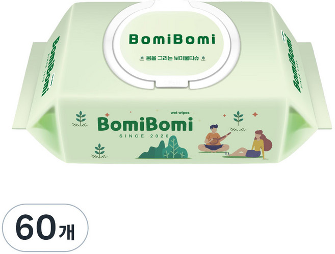 보미 유아 물티슈 캡형, 36g, 100매, 60개