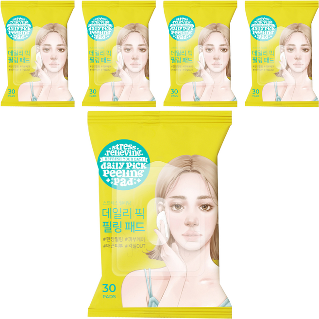 [비건뷰티] 아리얼 데일리 픽 필링패드, 30개입, 5개