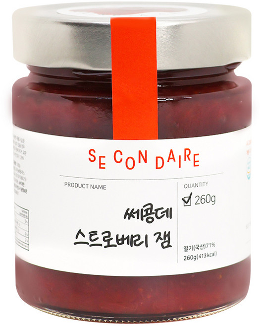 쎄콩데 무가당 자일리톨 스트로베리 잼, 260g, 1개