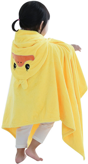 모리의집 아동용 비치가운 수건, 옐로우, 1개