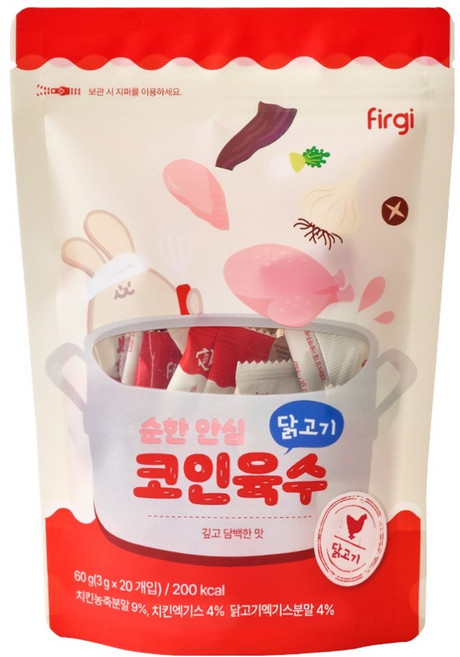 퍼기 순한 안심 코인육수, 닭고기맛, 60g, 1개