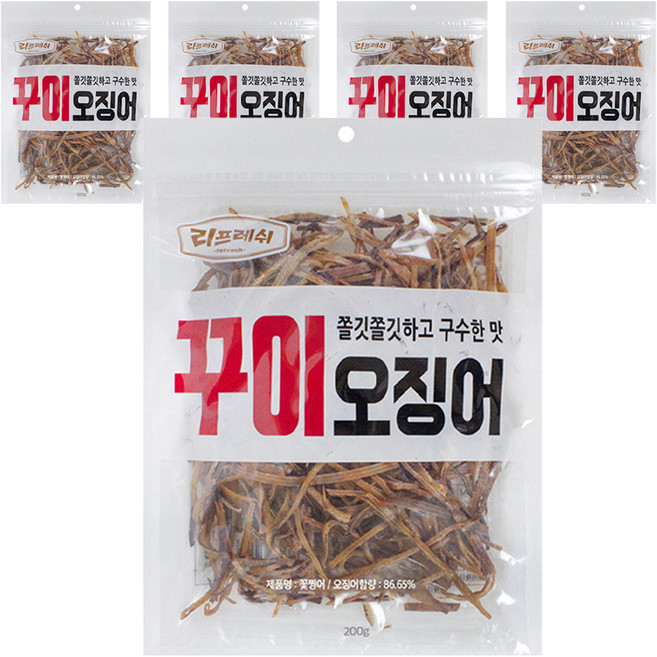 리프레쉬 꾸이오징어, 5개, 180g