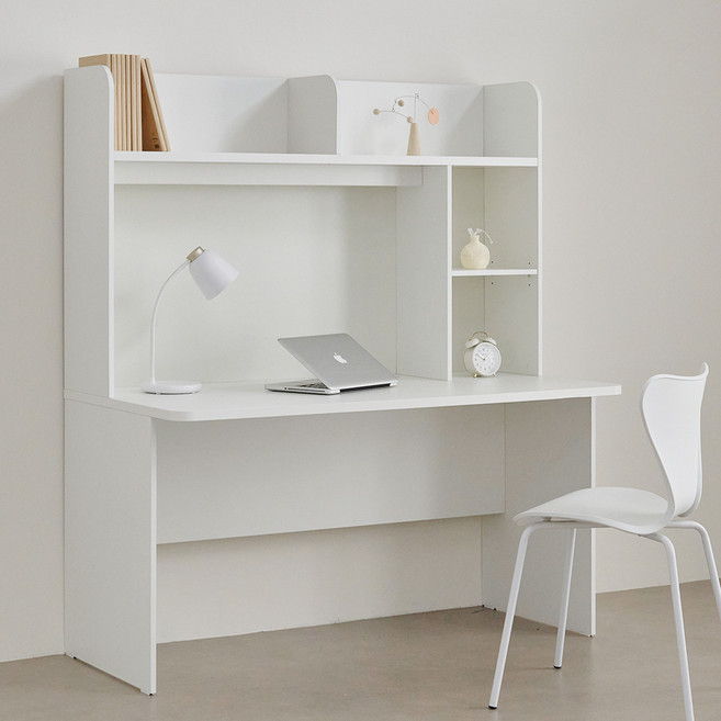 퍼리든 에디티 책상+책장 세트 오픈형 방문설치, 화이트