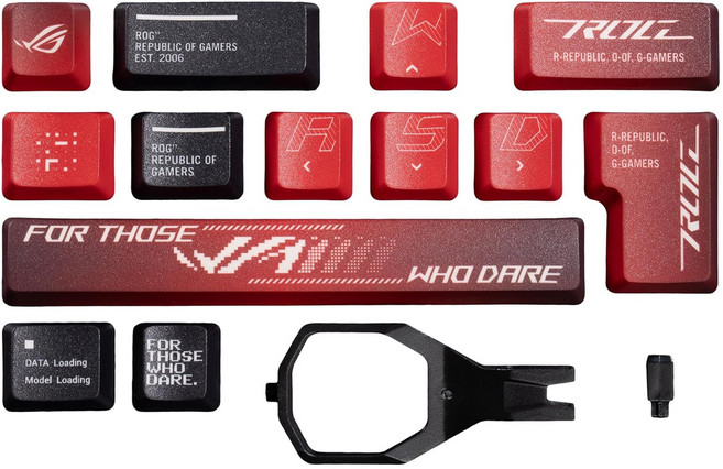 ASUS 華碩 REPUBLIC OF GAMERS ROG DYE-SUB KEYCAP 熱昇華鍵帽組, 紅色, 1組