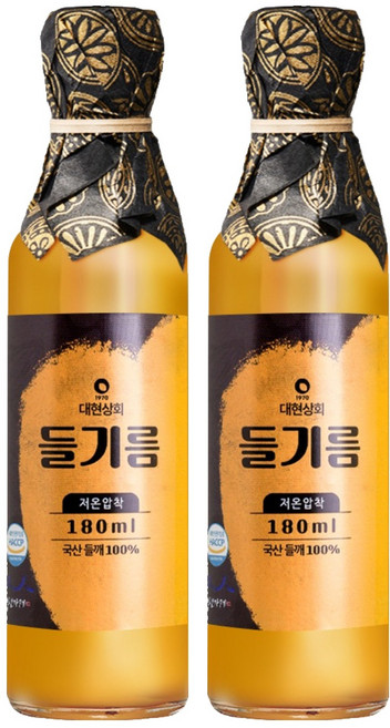 Daeseonhoe 低溫壓榨國產紫蘇油, 2個, 180ml