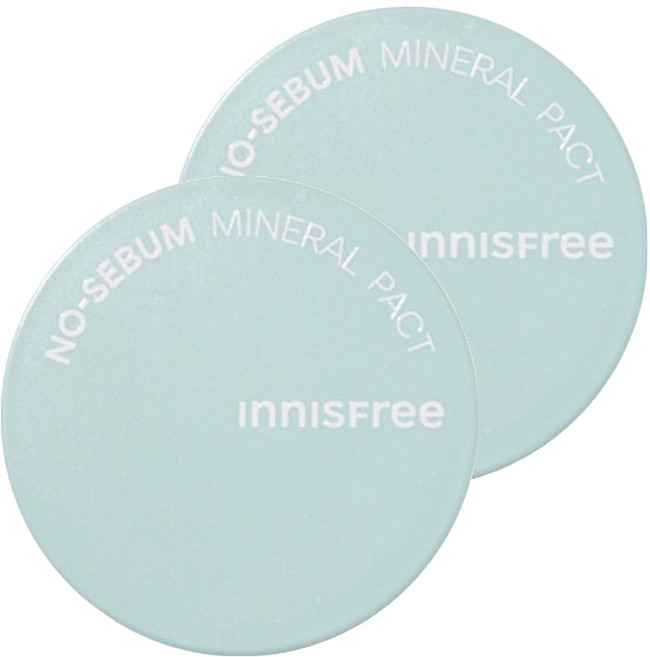 INNISFREE 無油無慮礦物控油蜜粉餅 8.5g, 單色, 2盒