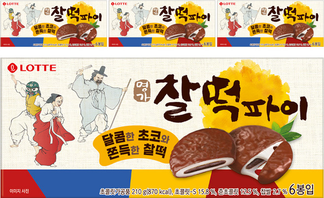 롯데웰푸드 명가 찰떡파이, 210g, 4개