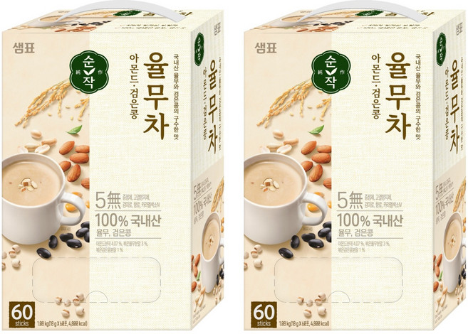 순작 아몬드 검은콩 율무차, 18g, 60개입, 2개