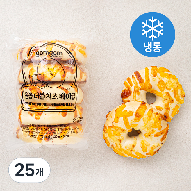 곰곰 더블치즈 베이글(냉동), 120g, 5개입, 5개