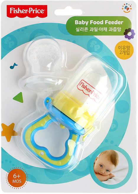 피셔프라이스 실리콘 과일야채 과즙망, 블루, 1세트