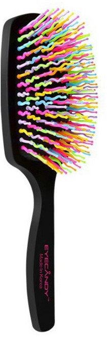 EYECANDY 彩虹豐盈方形板梳 柔順髮絲, 黑色, 1支