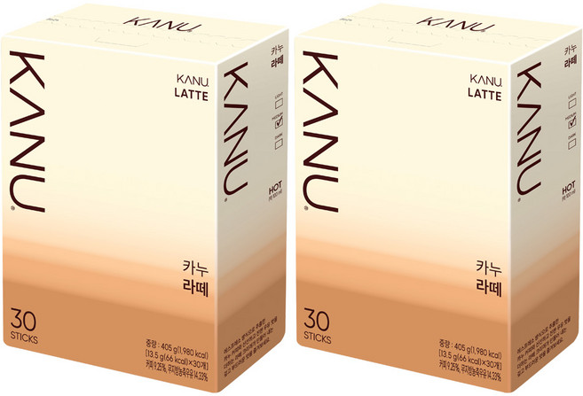 카누 라떼 스틱커피, 13.5g, 30개입, 2개