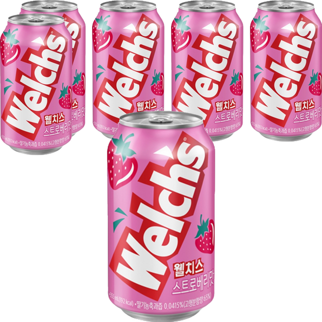 웰치스 스트로베리, 355ml, 6개