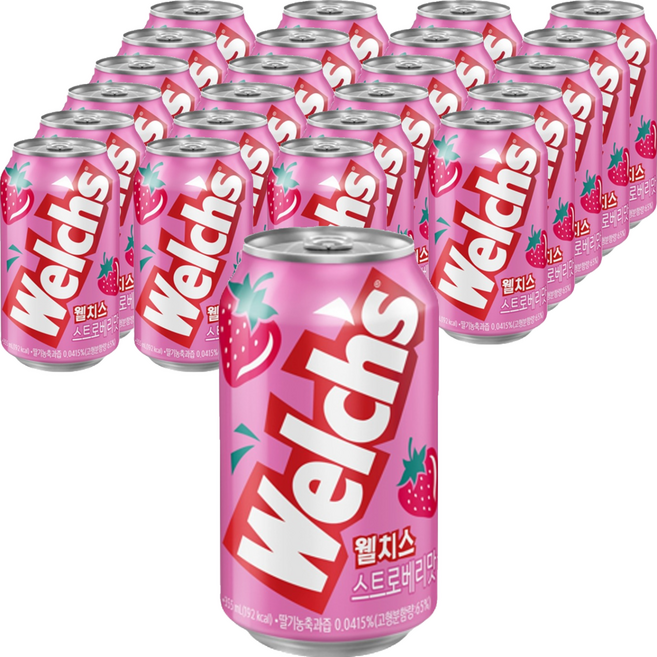 웰치스 딸기, 355ml, 24개