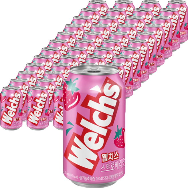 웰치스 딸기, 355ml, 48개