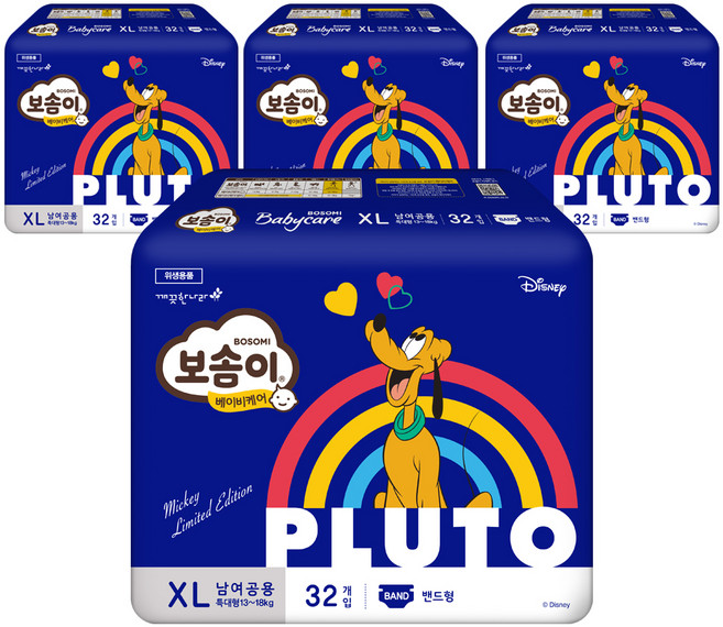 보솜이 베이비케어 밴드형 기저귀 남녀공용, 128매, 특대형(XL)