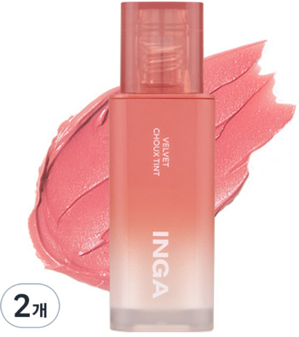 INGA Cosmetics 絲絨泡芙唇釉, 4.5g, 2個, 奶油莓果泡芙