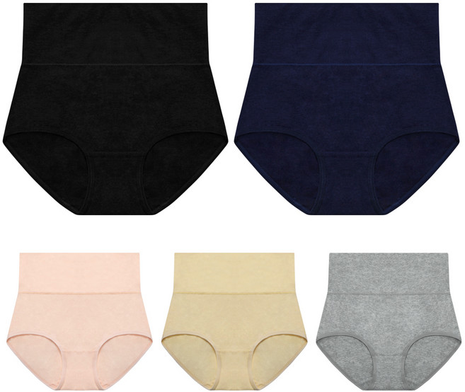 맬러뮤트 여성용 데일리지 순면 똥배 복대 팬티 5p 세트