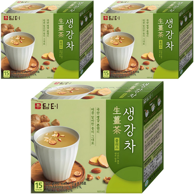 담터 생강차 플러스, 15g, 15개입, 3개