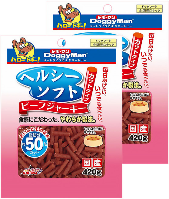 DoggyMan 多格漫 犬用健康低脂短切軟肉條, 牛肉, 420g, 2包
