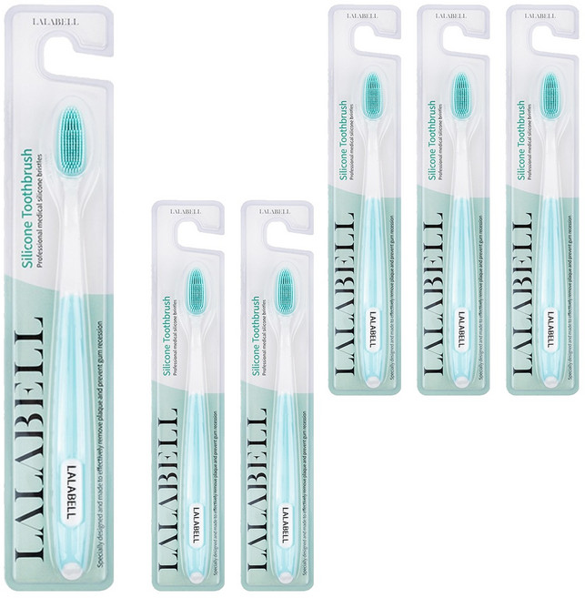 라라벨 실리콘 칫솔 랜덤 발송, 6개, 1개입