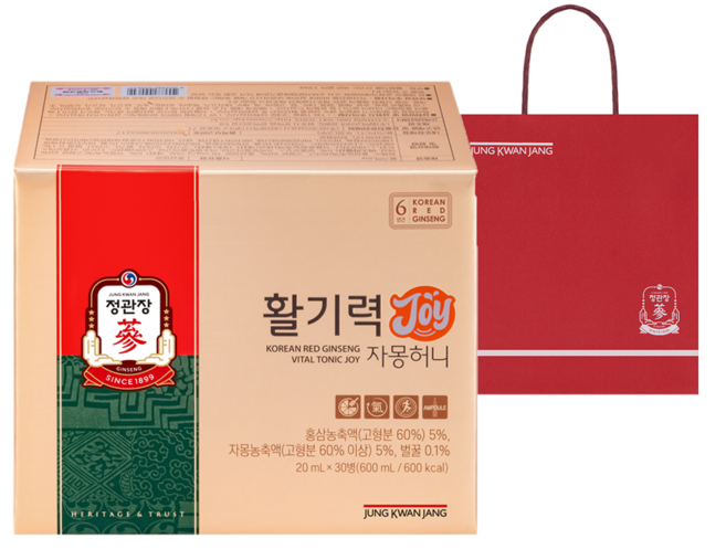 정관장 정품 활기력 JOY+쇼핑백, 600ml, 30개