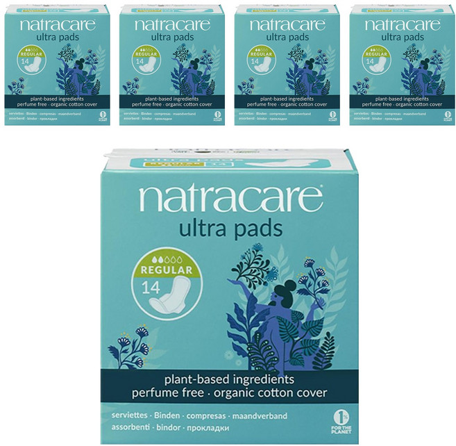 나트라케어 울트라 패드 생리대 날개형 레귤러, 소형, 14개입, 5개
