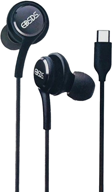 EDSDS TYPE C入耳式耳機 線長 1.2m 13g, EDS-C467, 黑色