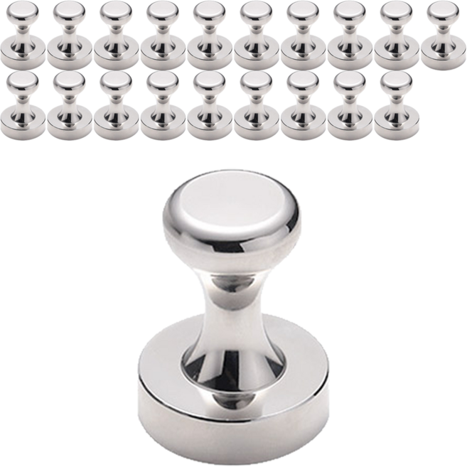 마켓플랜 체스형 초강력 네오디움 자석 걸이 20mm, 실버, 20개
