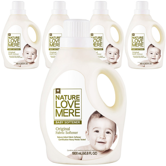 네이쳐러브메레 오리지널 유아섬유유연제 허브가든향 용기형, 1.8L, 5개