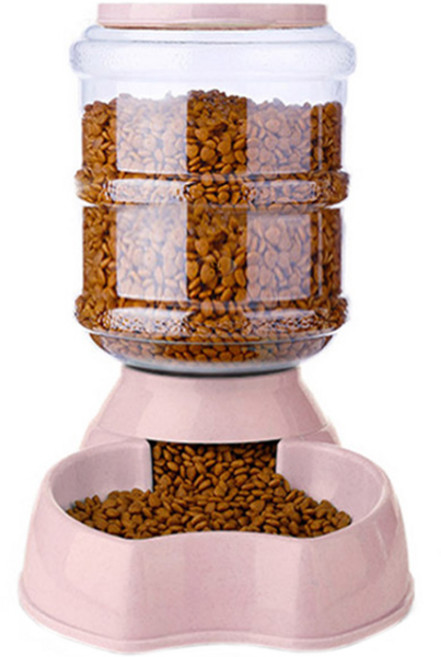 딩동펫 반려동물 반자동 애플 급식기, 핑크, 1개