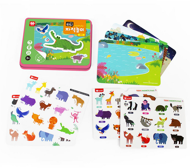 아리아띠 티니 동물 자석놀이 판퍼즐, 1개, 25피스