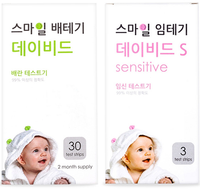 스마일랩 스마일 데이비드 배란테스트기 30p + 데이비드 S 임신테스트기 3p, 1세트, 30개입