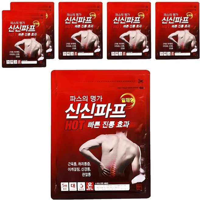 신신제약 신신파프 HOT, 5개입, 6개 - 쿠팡