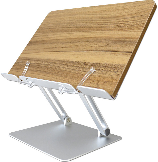 소이믹스 프리미엄 알루미늄 각도조절 높이조절 독서대 SOME2DW, 우드 + 실버