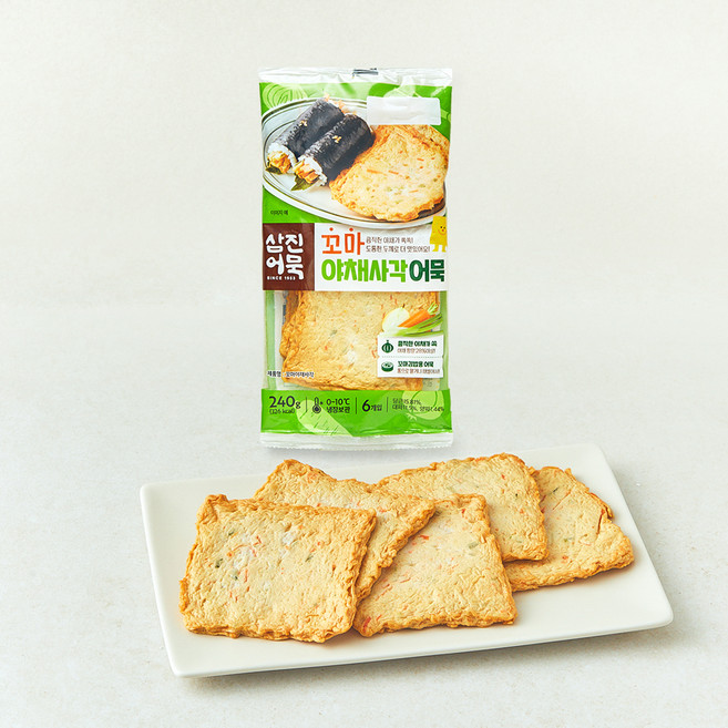 삼진어묵 꼬마 야채사각 어묵 6장, 240g, 1개
