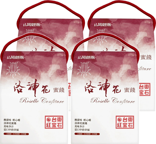 山海經脈 乾漬洛神花蜜餞, 4盒, 150g