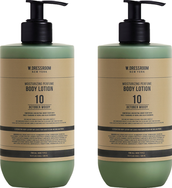 W.DRESSROOM 多麗絲 保濕香氛身體乳 No.10 October Woody, 500ml, 2瓶
