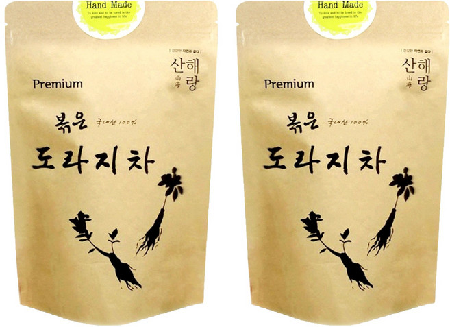 산해랑 프리미엄 수제 볶은 도라지차, 100g, 2개, 1개입