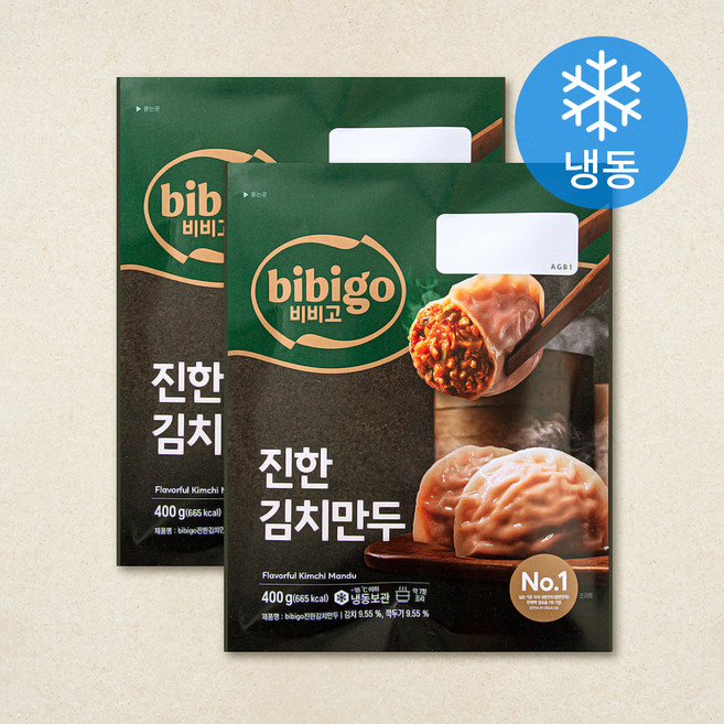 비비고 진한 김치만두 (냉동), 400g, 2개