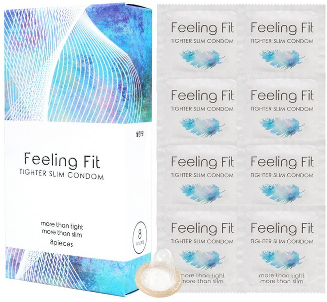 필링핏 타이터슬림 슬림형 콘돔, 1개, 8개입