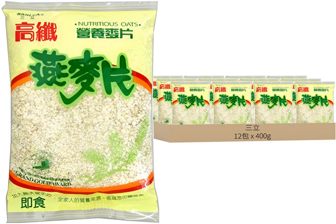 三立 高纖燕麥片 12包, 400g, 1箱
