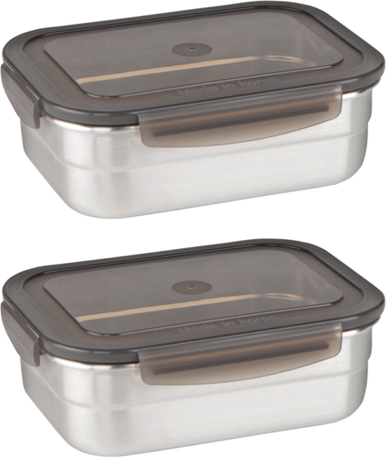 인콕 스텐콕 스텐 밀폐용기 직사각 3호, 2개
