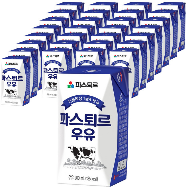파스퇴르 전용목장 우유, 200ml, 40개